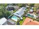 Aerial view of a home with a private pool, lush greenery, and neatly fenced yard providing a serene retreat at 250 Cortland Ave, Winter Park, FL 32789
