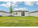 Green backyard with fresh grass and a small tree as a centerpiece at 2507 Linda Knoll Ln, Bartow, FL 33830