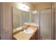 Bathroom with a single sink vanity and walk-in shower at 2788 Roccella Ct, Kissimmee, FL 34747