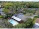 Aerial shot of the home, revealing a screened-in patio and pool surrounded by mature trees at 427 N Lakeview Ave, Winter Garden, FL 34787