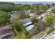 An aerial view of the property with a pool, surrounded by trees in a peaceful neighborhood near the water at 427 N Lakeview Ave, Winter Garden, FL 34787