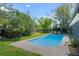 Secluded backyard pool surrounded by mature trees for privacy and relaxation at 427 N Lakeview Ave, Winter Garden, FL 34787
