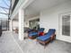 Covered patio featuring outdoor seating and lounging areas with a pool view at 4361 Lana Ave, Davenport, FL 33897