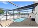 Lovely enclosed pool with an open design and sun protection in the background at 130 Hillside Dr, Davenport, FL 33897