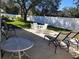 Spacious backyard patio with outdoor seating, ideal for outdoor gatherings at 1457 Waukon Cir, Casselberry, FL 32707