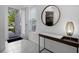 Bright entryway with modern decor, tiled floors, and a view to the outside at 1523 Corolla Ct, Reunion, FL 34747
