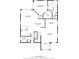 First floor plan of house layout, showing kitchen, living and bedrooms at 15604 Starlite St, Clermont, FL 34714