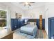 Bedroom features blue wainscoting, wood floors and plenty of natural light at 1667 Spring Loop Way, Winter Garden, FL 34787