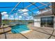 Screened in pool and spa overlooking a tranquil lake, perfect for relaxation and entertainment at 1730 Boat Launch Rd, Kissimmee, FL 34746