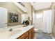 Clean bathroom featuring a bath and shower combo with ample counter space at 2109 Carpathian Dr, Apopka, FL 32712