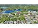Beautiful aerial shot of community near lake, showcasing lush greenery and community feel at 1178 Vineland Pl, Lake Mary, FL 32746
