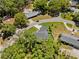 Beautiful aerial view of the home, highlighting mature trees, manicured lawn, and a sparkling swimming pool at 2058 Washington Ave, Sanford, FL 32771