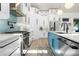 Modern kitchen features stainless steel appliances, a backsplash, and white cabinetry at 2058 Washington Ave, Sanford, FL 32771