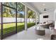 Screened patio featuring outdoor furniture and a serene view of the backyard at 2058 Washington Ave, Sanford, FL 32771