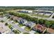 Aerial captures an attractive house and yard in a well-maintained neighborhood setting at 2501 Hinsdale Dr, Kissimmee, FL 34741