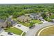 Aerial view of neighborhood showing mature trees, well-manicured lawns, and long driveways at 3747 Moon Dancer Pl, St Cloud, FL 34772