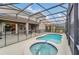 Pool and spa with screened enclosure, perfect for relaxation and entertainment at 6049 Broad Oak Dr, Davenport, FL 33837