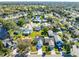 An aerial view captures a home within a community near a pond and golf course, offering a view of the surroundings at 704 Sky Tree Ct, New Smyrna Beach, FL 32168