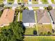 Aerial view of home showcasing backyard, screened patio, playground, and the surrounding neighborhood at 2258 Crystal Falls Way, Orlando, FL 32824