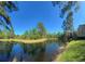 Beautiful pond surrounded by lush trees and green grass at 413 Summit Ridge Pl # 115, Longwood, FL 32779