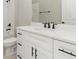 Clean bathroom with white cabinets, quartz countertop and combined tub and shower at 13457 Sw 53Rd St, Ocala, FL 34481