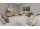 Open-concept living room featuring stylish decor, modern furniture, and natural light from the sliding glass doors at 13457 Sw 53Rd St, Ocala, FL 34481