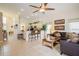 Open-concept living room with a view of the kitchen and dining area at 252 Julliard Blvd, Davenport, FL 33897