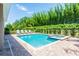 Backyard pool and spa with lush landscaping and lounge chairs at 7463 Marker Ave, Kissimmee, FL 34747