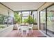 Enclosed patio with tile flooring and a white table and chairs at 165 Coralwood Cir, Kissimmee, FL 34743