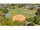 A large athletic field with a baseball diamond, soccer nets, and basketball court, is surrounded by a community of homes at 1659 Cherry Blossom Ter, Lake Mary, FL 32746