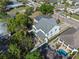 Beautiful aerial shot of property showcasing the backyard patio, and surrounding neighborhood at 2108 Delaney Ave, Orlando, FL 32806