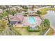 Aerial view of community pool, playground and lake at 5116 Sorrento W Blvd, St Cloud, FL 34771