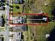 Lakefront property highlighted with a red border, showcasing dock and proximity to water at 10303 Atwater Bay Dr, Winter Garden, FL 34787
