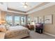 The bedroom features a trey ceiling, neutral walls, carpeted floors, and three windows with great natural light at 10303 Atwater Bay Dr, Winter Garden, FL 34787
