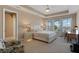 The owner's suite showcases a tray ceiling, neutral tones, and tranquil views from the window at 10303 Atwater Bay Dr, Winter Garden, FL 34787