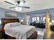 Relaxing primary bedroom with plush bedding, large windows, and a dedicated workspace at 1105 Woodbine St, Fern Park, FL 32730
