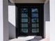 Modern front door featuring glass panels and a sleek black frame at 18721 Seaview St, Orlando, FL 32833