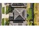 An aerial view of a modern home with solar panels and a meticulously maintained lawn at 3029 High Pointe St, Clermont, FL 34711