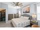 Serene main bedroom with ample closet space, decorative accents and a calming color palette at 3173 Riverboat Way, Oviedo, FL 32765