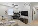 Office space with large monitor setup and comfortable seating at 3173 Riverboat Way, Oviedo, FL 32765