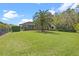 Wide view of backyard with large lawn, mature palm and trees and home exterior at 3340 Fernlake Pl, Longwood, FL 32779