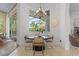 Breakfast nook with a chandelier and views of the pool at 3340 Fernlake Pl, Longwood, FL 32779