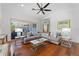Open living area featuring hardwood flooring, lots of seating and access to a lanai at 3340 Fernlake Pl, Longwood, FL 32779