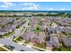 An aerial view of the home in its neighborhood with a view of a pond and green space at 434 Ironside Trail Dr, Groveland, FL 34736
