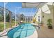 Enjoy swimming year-round in this screened-in pool with an ample deck and view of the beautiful backyard at 442 Troon Cir, Davenport, FL 33897