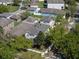 This is an aerial view of a neighborhood with mature trees and well-maintained lawns at 6475 New Independence Pkwy, Winter Garden, FL 34787