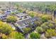 Aerial view of a residential neighborhood showcasing well-maintained homes and mature trees at 906 Blue Sage St, Kissimmee, FL 34747