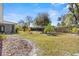 Spacious backyard with mature landscaping, grass lawn, and perimeter fencing at 1022 Glenharbor Cir, Winter Garden, FL 34787