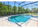 Sparkling blue pool with ample space and screened enclosure for year-round enjoyment at 2055 Quiet Cv, Sanford, FL 32771