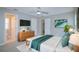 Relaxing bedroom featuring an ensuite bath, soft carpet, and natural textures at 2742 Rio Grande Trl, Kissimmee, FL 34741